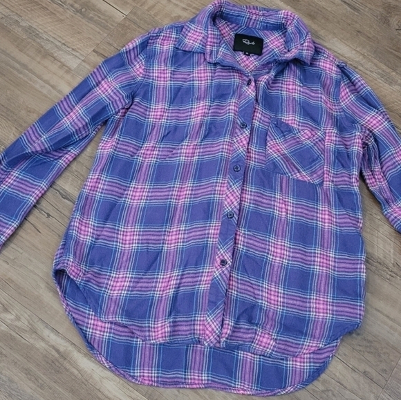 Rails Hunter Plaid Collared Button Down Wisteria Pink Women's Size XS - Picture 3 of 7